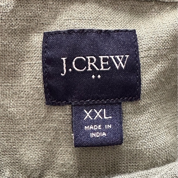 J. Crew Factory Linen Blend Long Sleeve Button Down Olive Size XXL - Picture 7 of 9